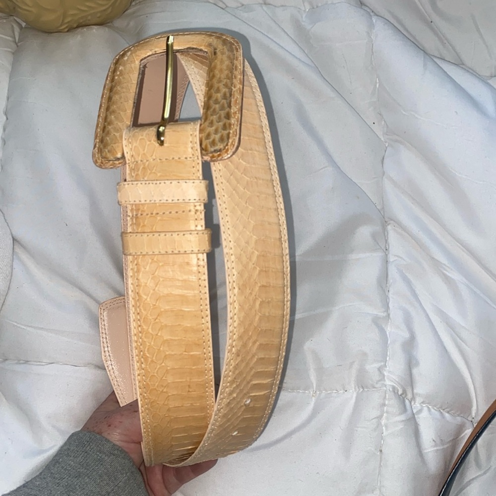 Dame Vintage Snake Skin Belt L (40”) cream - Picture 1 of 7